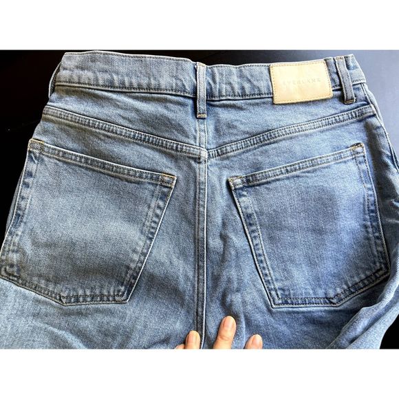 EVERLANE The Way High Jeans, Straight Leg, Women, Washed Blue, Size 26, Zip Fly - Picture 6 of 14